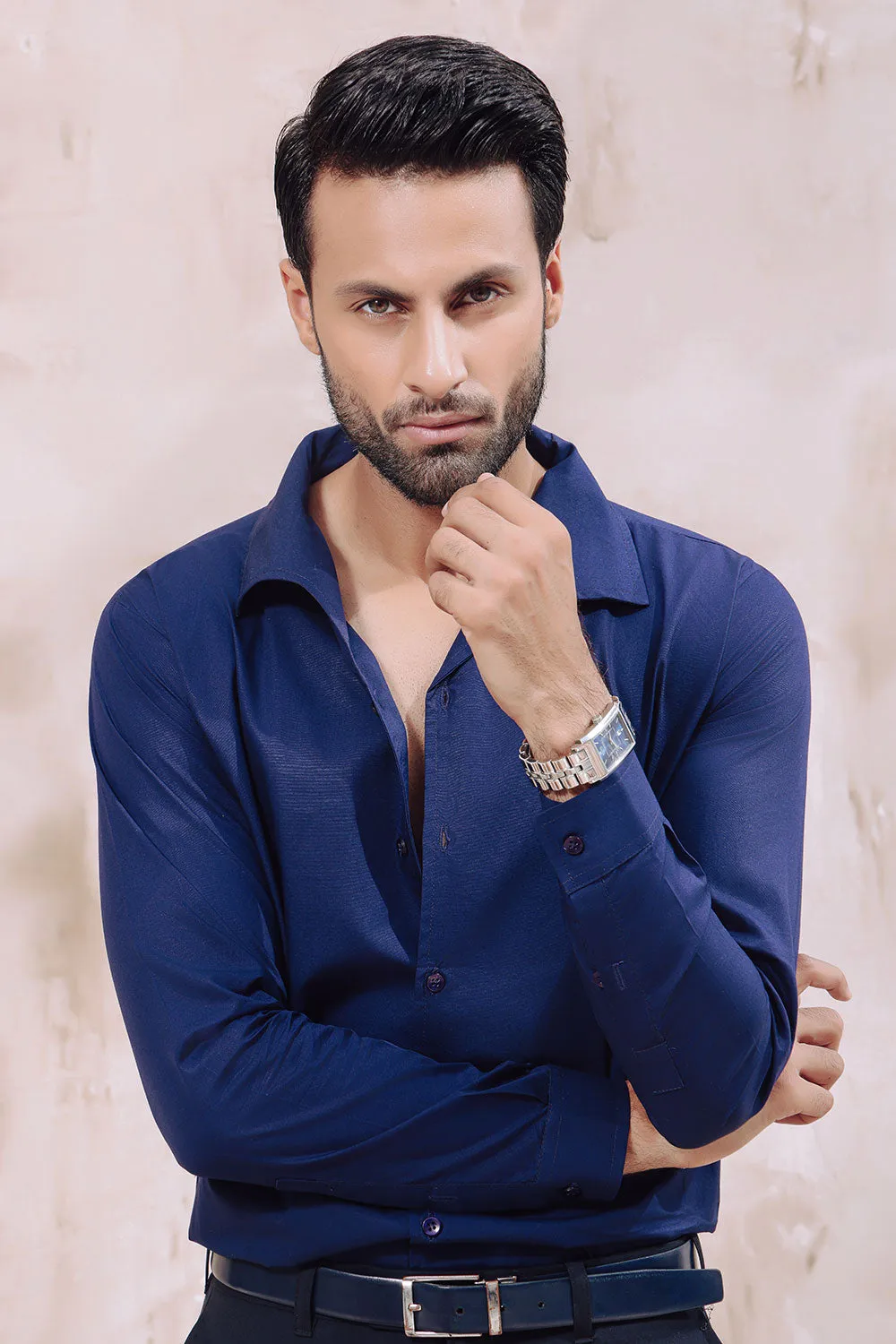Navy Blue Sailor Collar Shirt