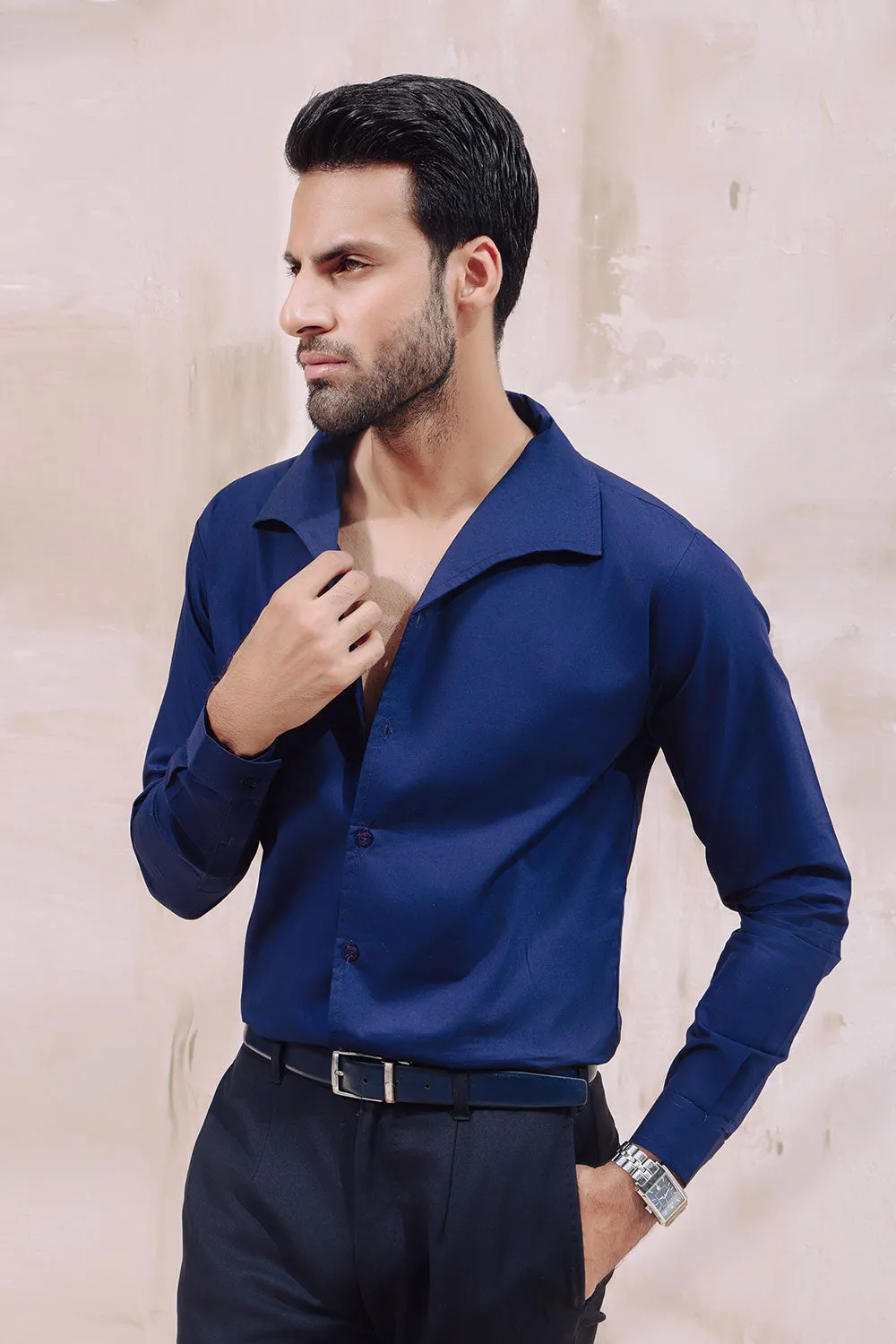 Navy Blue Sailor Collar Shirt