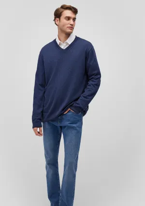 Navy Cashmere Blend Sweater