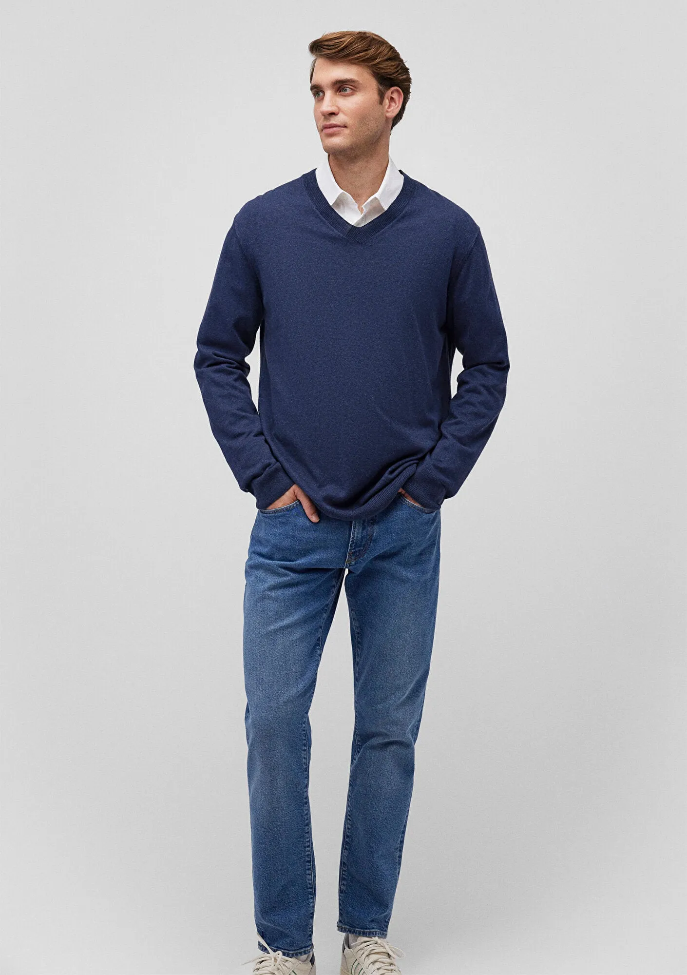 Navy Cashmere Blend Sweater