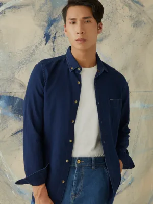 Navy Plain Denim Shirt