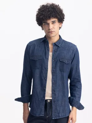 Navy Plain Denim Shirt