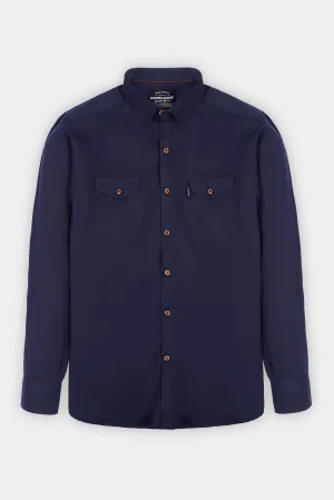 NAVY SLIM FIT CASUAL SHIRT