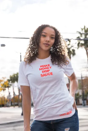 Neon Coral MMDS | White Tee