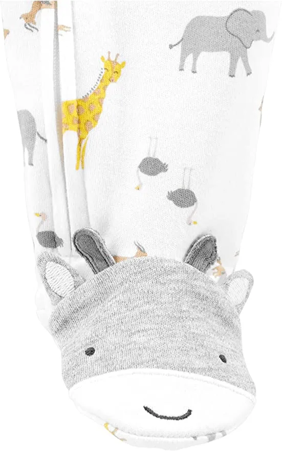 New Simple Joys by Carter's Baby-Girls Neutral 2-Pack Cotton Footed Sleep and Play, Sz Preemie!