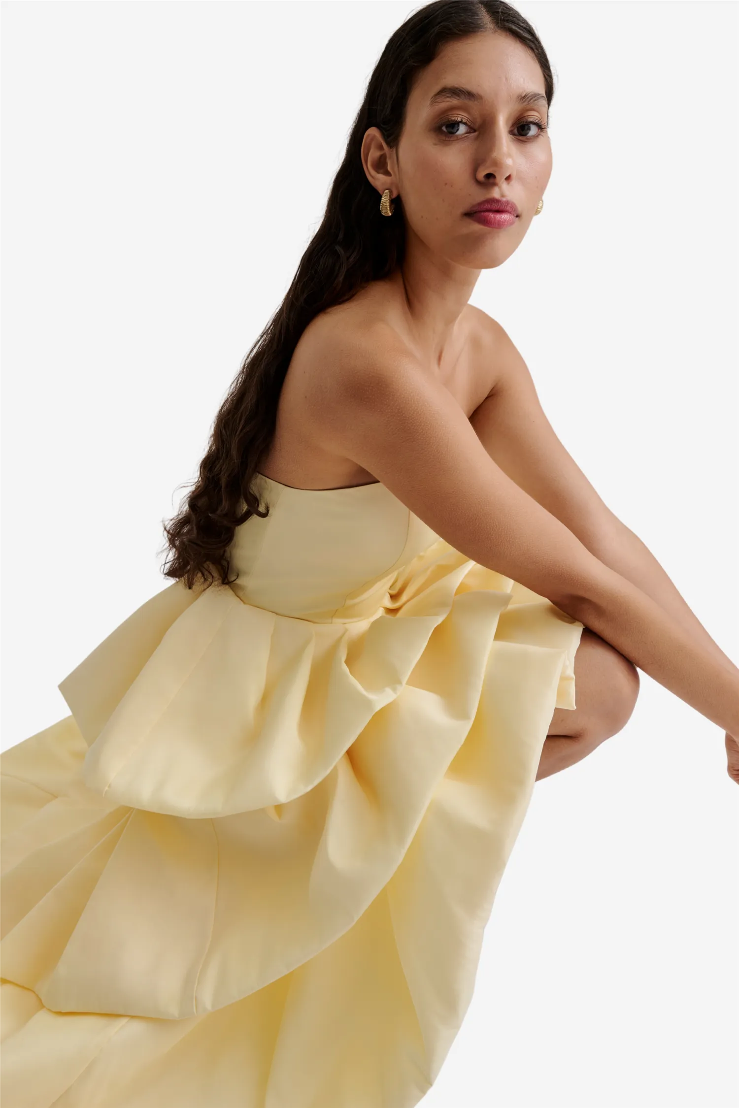 Pandora Bustier Maxi Dress Lemon
