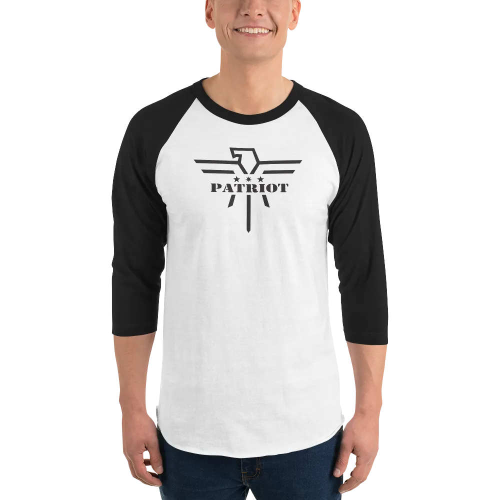Patriot Eagle Black 3/4 sleeve raglan T-Shirt