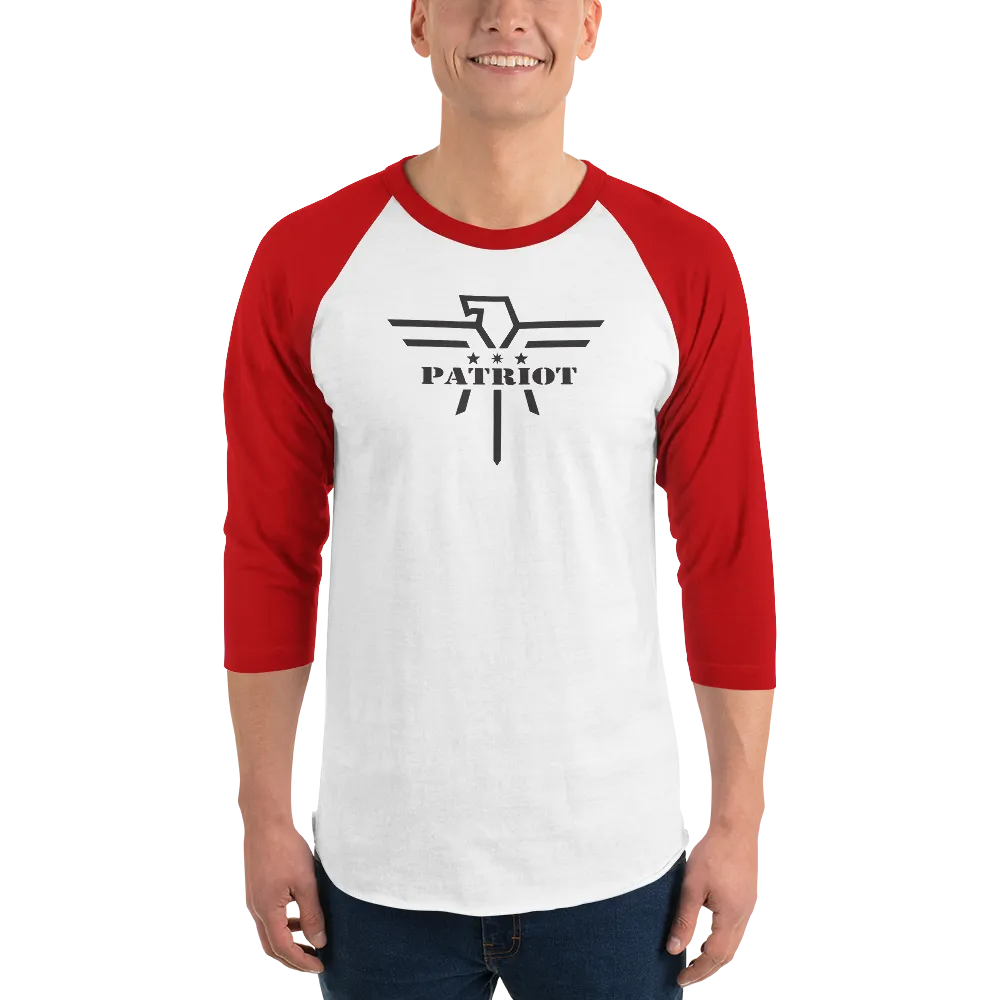 Patriot Eagle Black 3/4 sleeve raglan T-Shirt