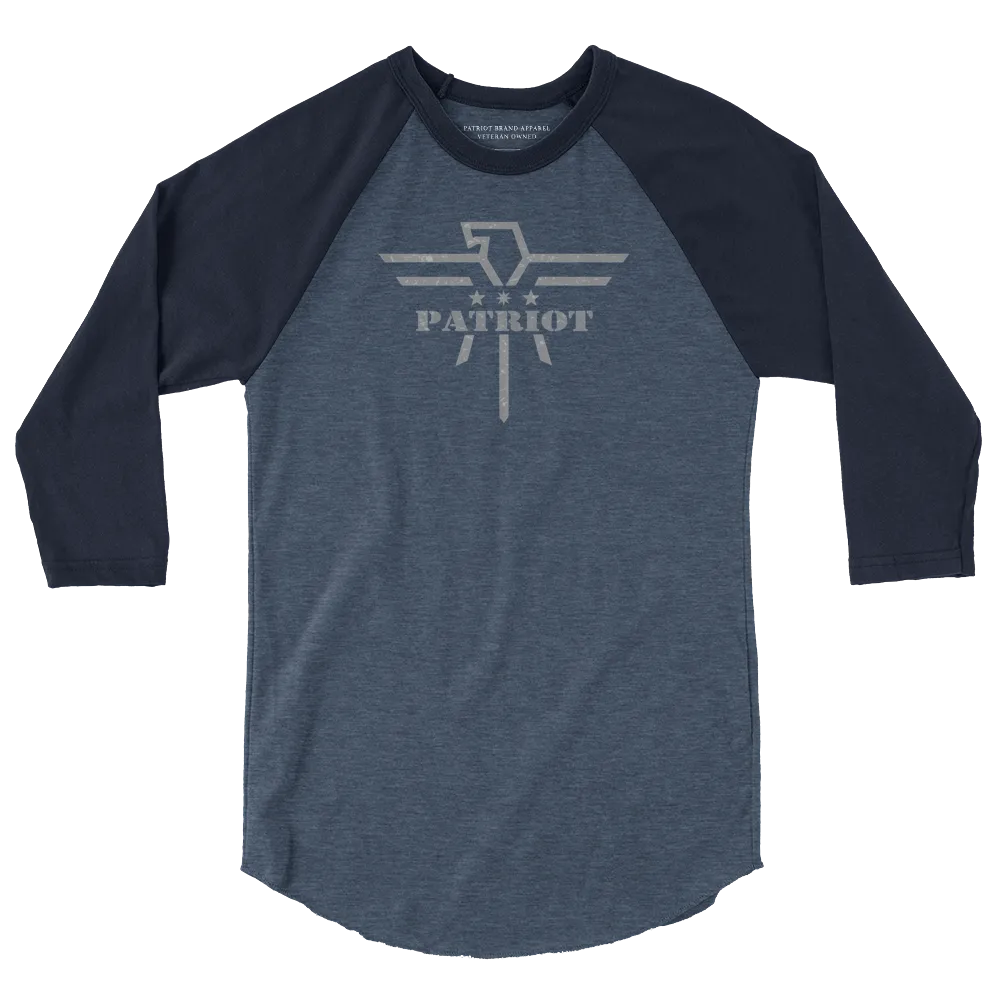 Patriot Eagle Grey 3/4 Sleeve Raglan T-Shirt