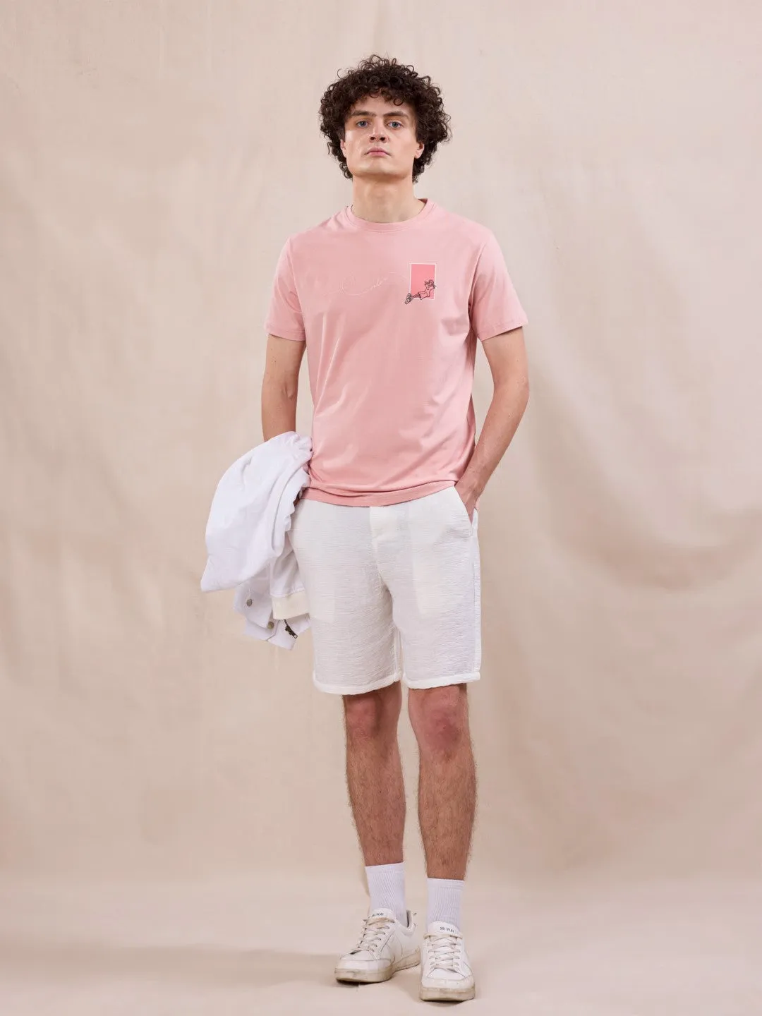 Peach Graphic Print T-Shirt