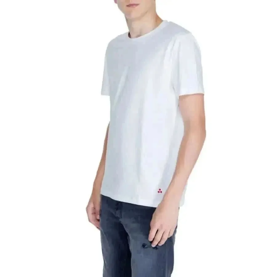 Peuterey Men's White Cotton Round Neck T-Shirt