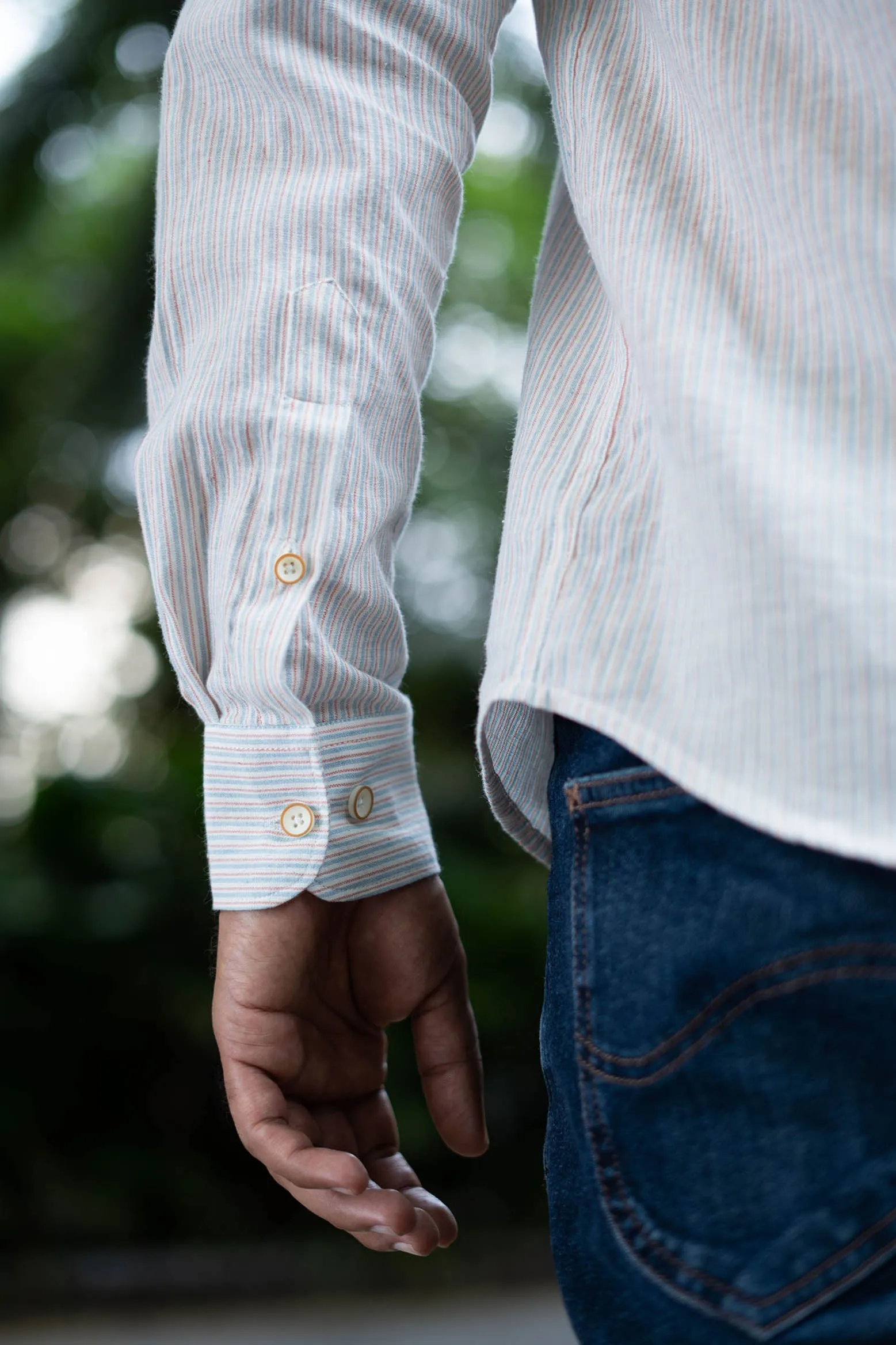 Pink and Blue Stripes · Button Down Collar · Full Sleeve Shirt