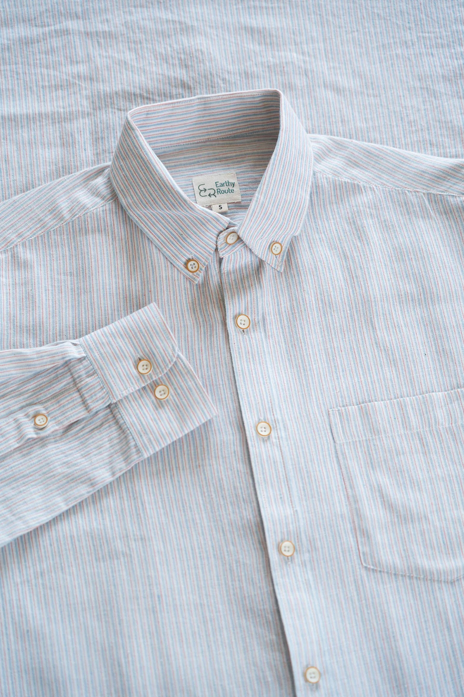 Pink and Blue Stripes · Button Down Collar · Full Sleeve Shirt