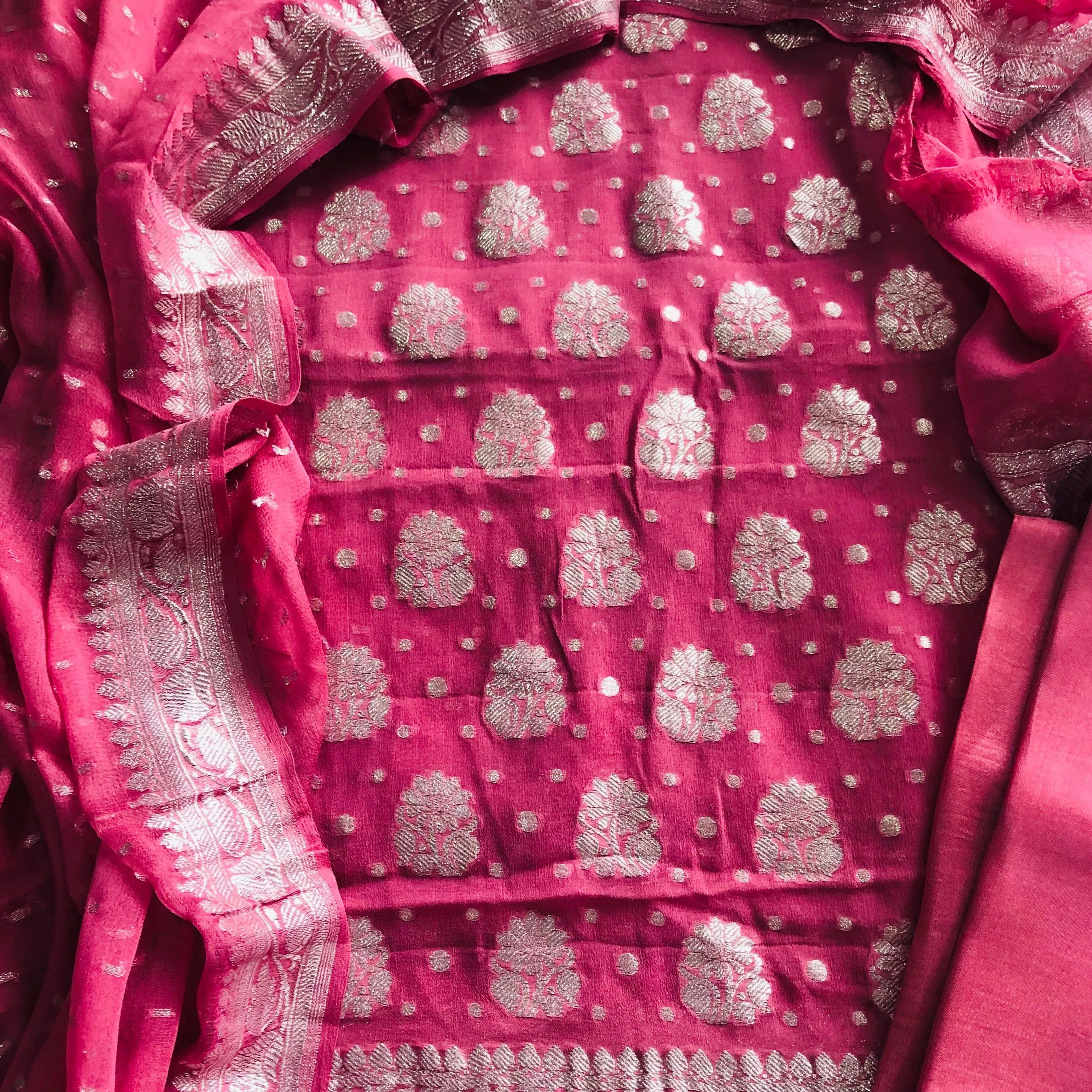 Pink Banaarasi Khaddi Salwar Suit