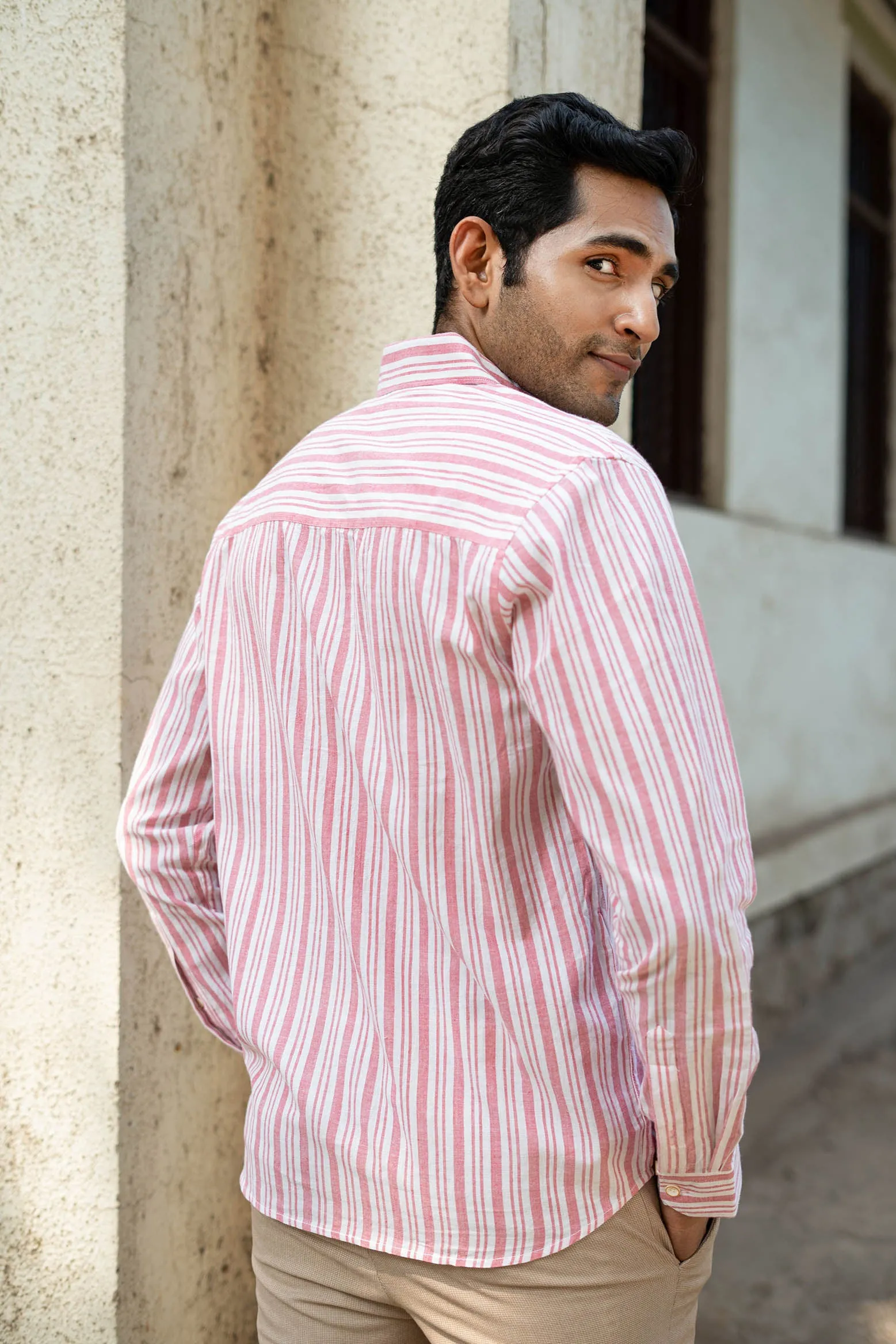Pink Stripes · Button Down Collar · Full Sleeve Shirt