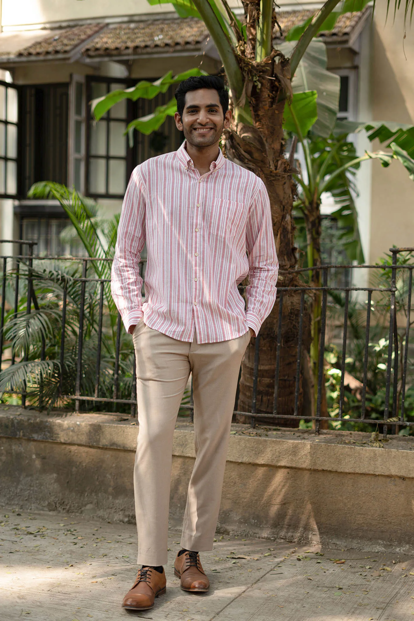 Pink Stripes · Button Down Collar · Full Sleeve Shirt