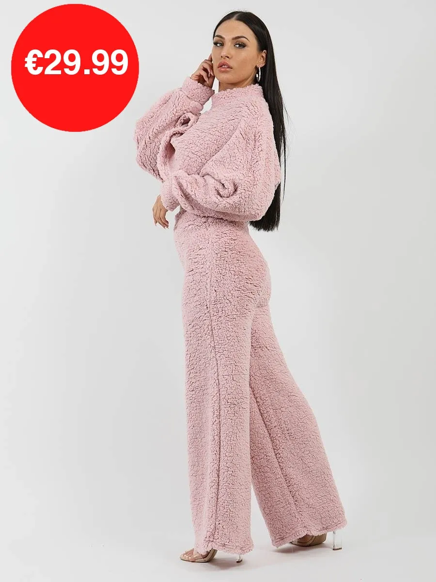 Pink Teddy Oversized Co-ord Set