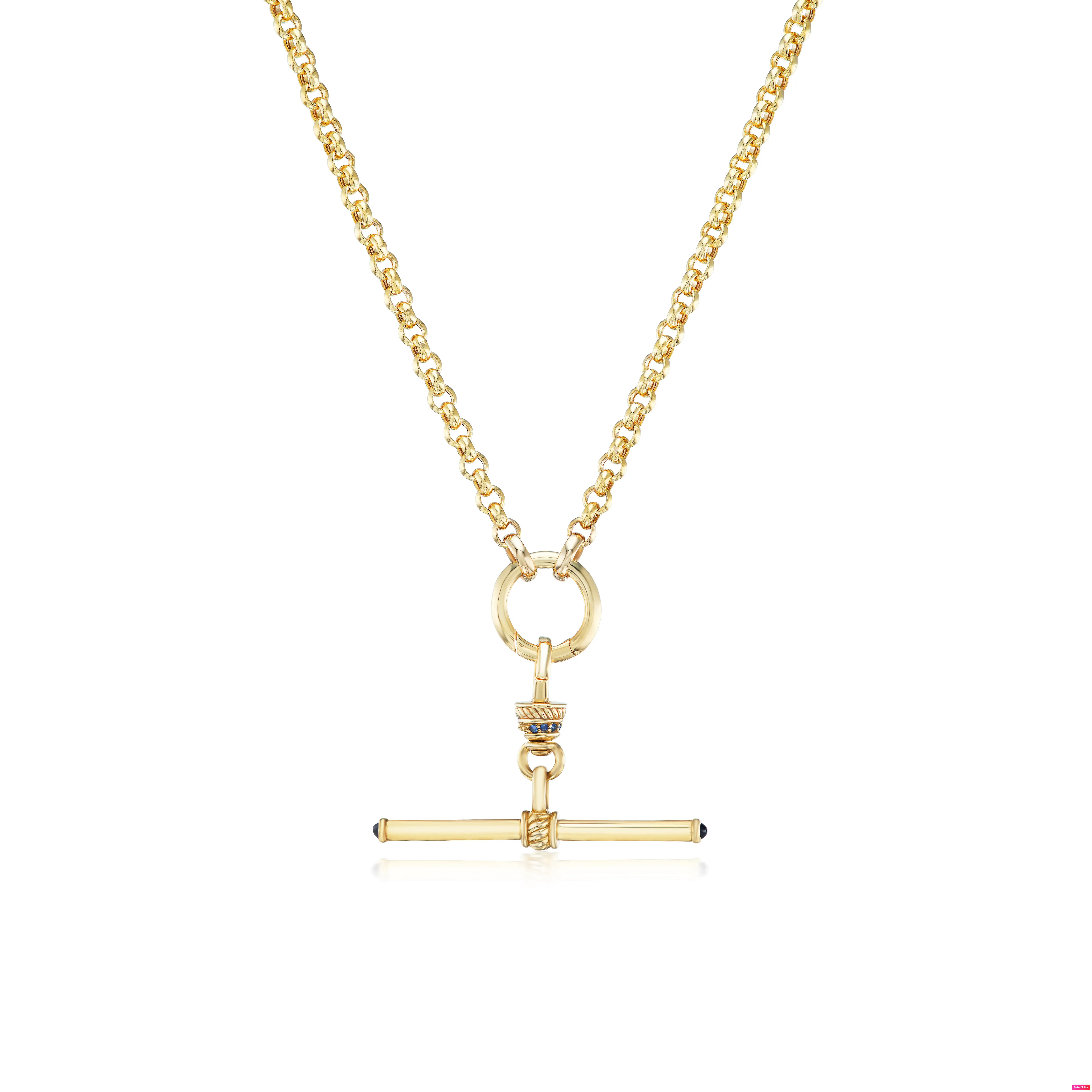 Plain Gold T-Bar Pendant with Anchor