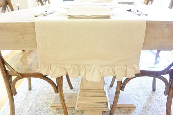 Plain Ruffle Table Runner