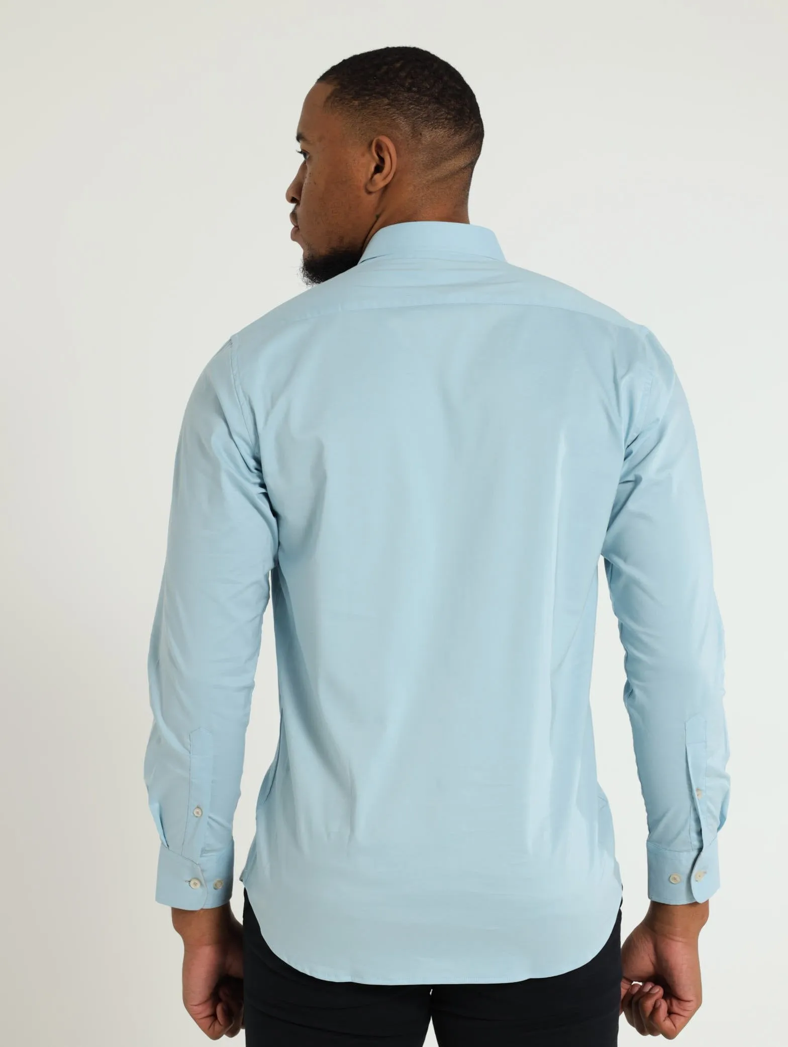 Plain Stretch Shirt - Sky Blue