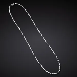 Polish 925 Silver Curb Link Chain, 24" long