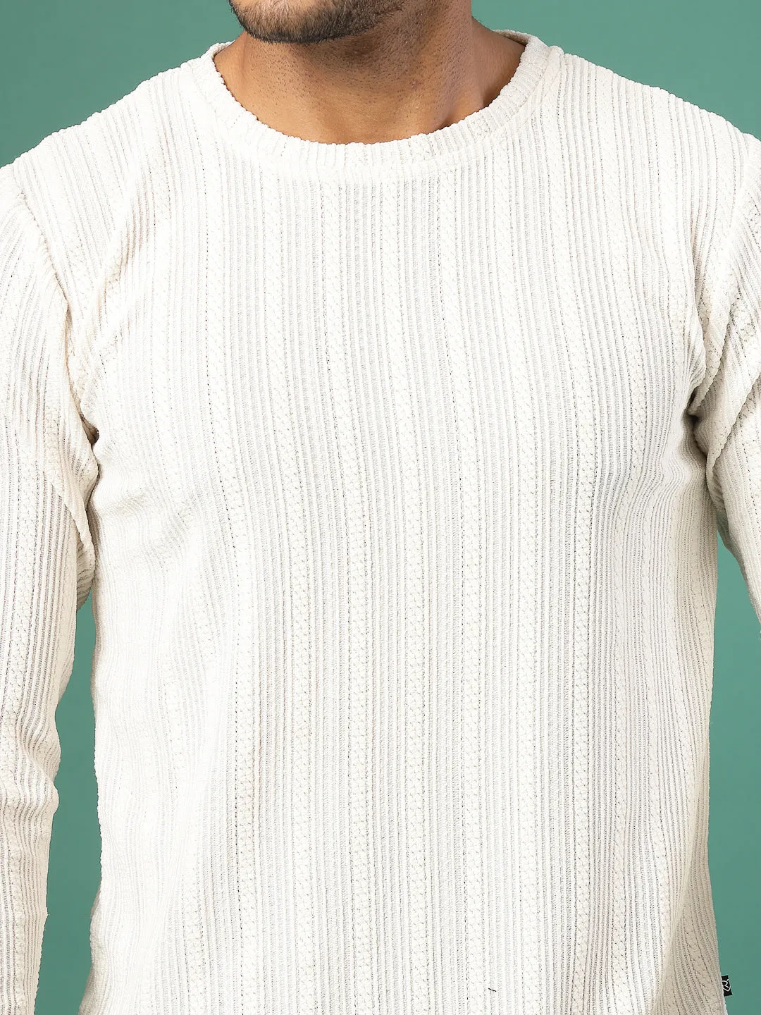 Polyester Knitted Slim Fit Round Neck T-Shirt