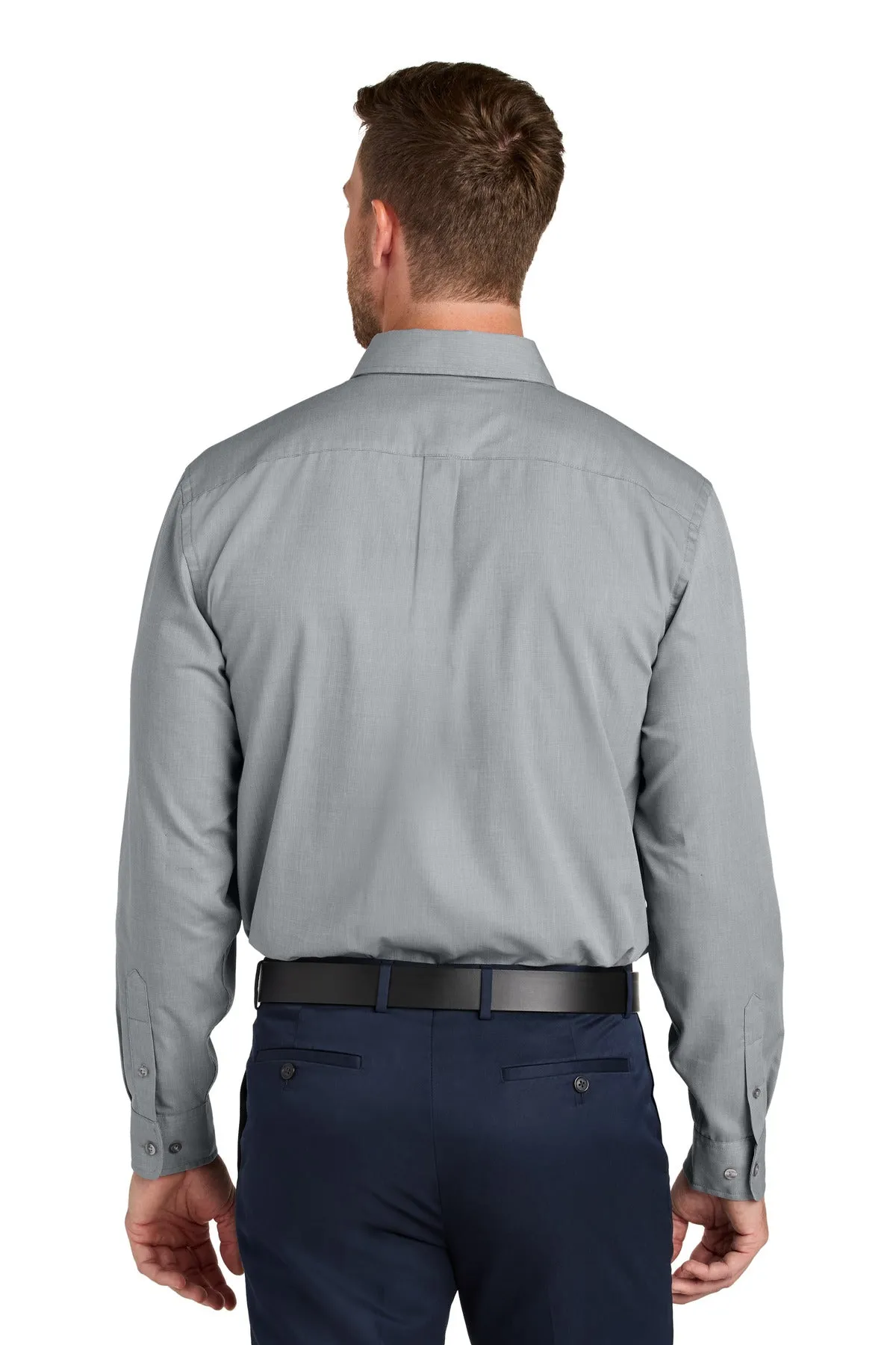 Port Authority Long Sleeve Nailhead Easy Care Shirt W816 Gusty Grey