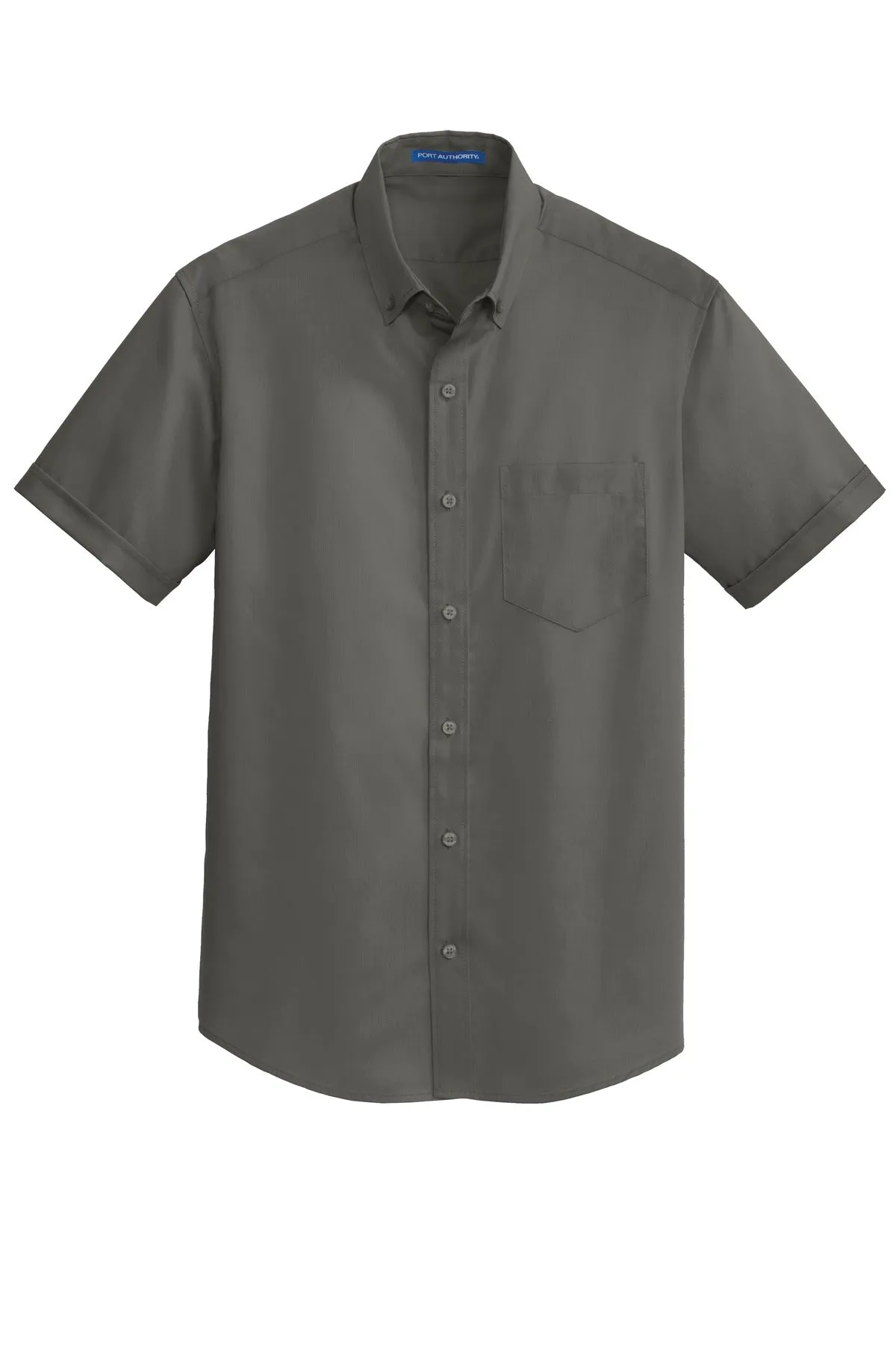 Port Authority Short Sleeve SuperPro Twill Shirt. S664 Sterling Grey