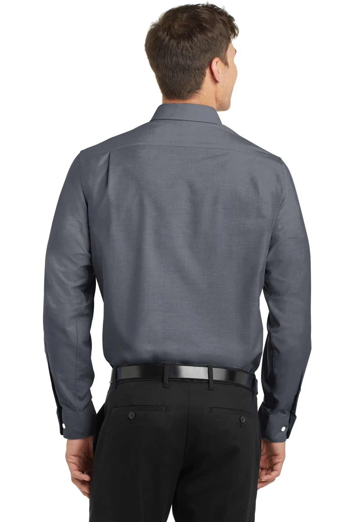 Port Authority Tall SuperPro Oxford Shirt. TS658 Black Tall