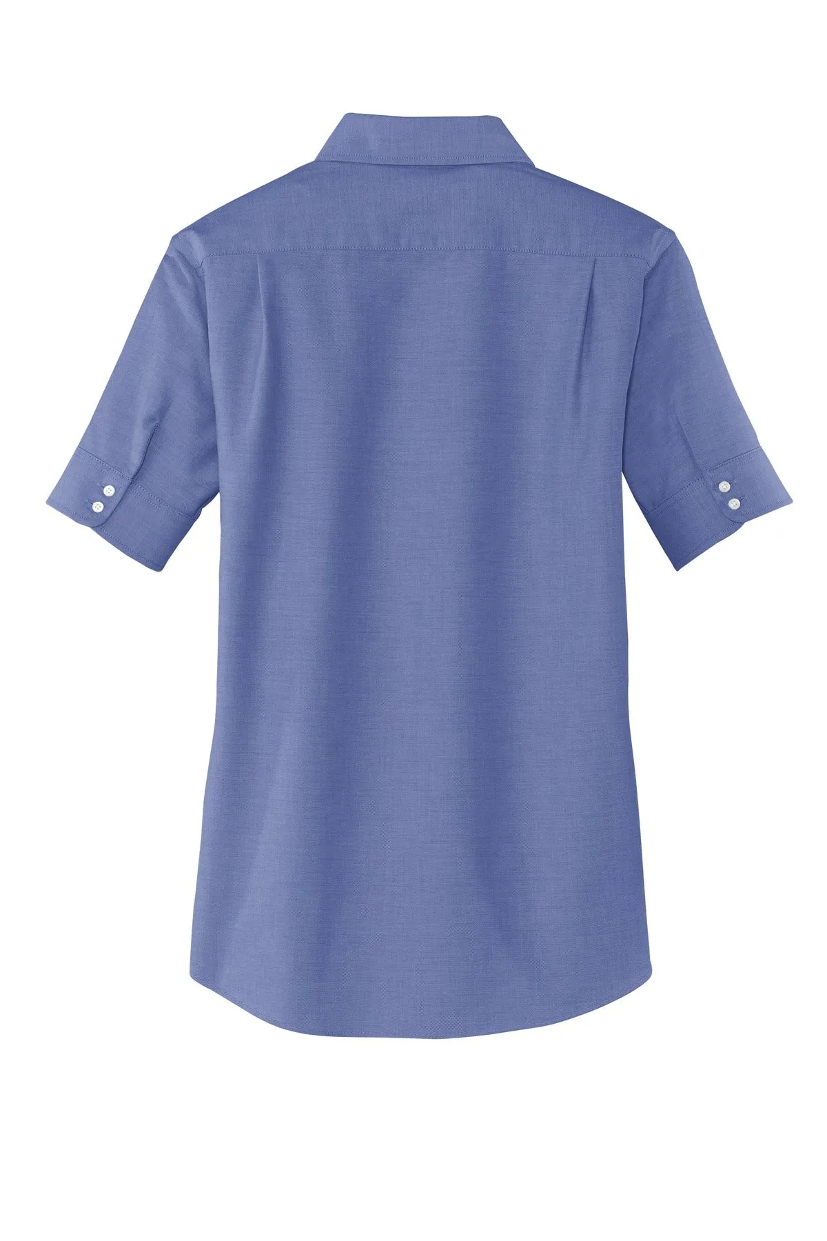 Port Authority Women's Short Sleeve SuperPro Oxford Shirt. L659 Navy