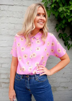 Posy EcoVero Nicky S/Sleeve Shirt (Pink)