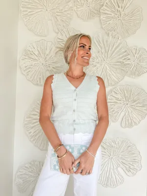 Powered Blue Sleeveless Top