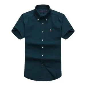 PRL Men's Classic Fit Oxford Button-Down Pony Logo Green
