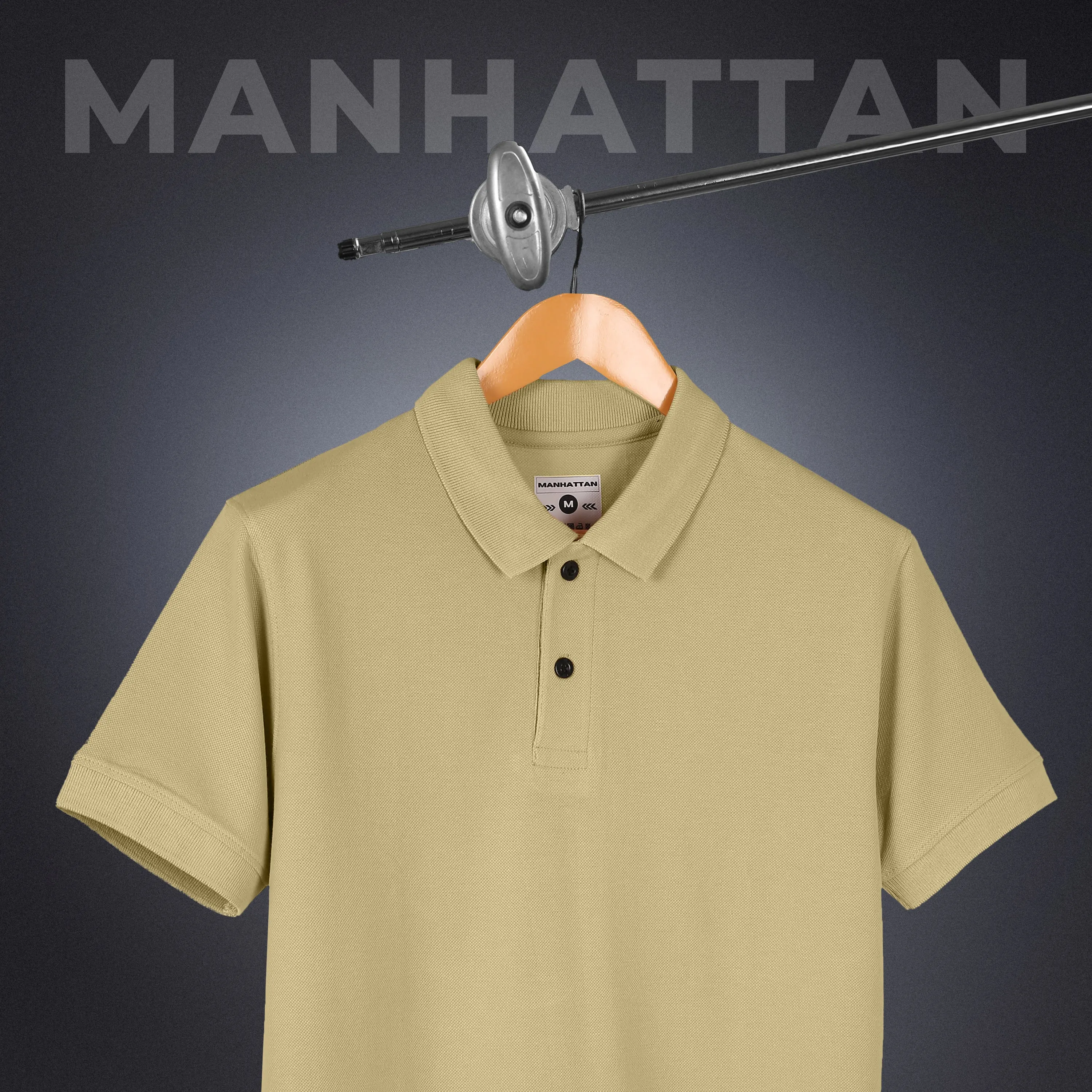 Pure Cotton Polo Plain T Shirts (Beach) Without Pocket