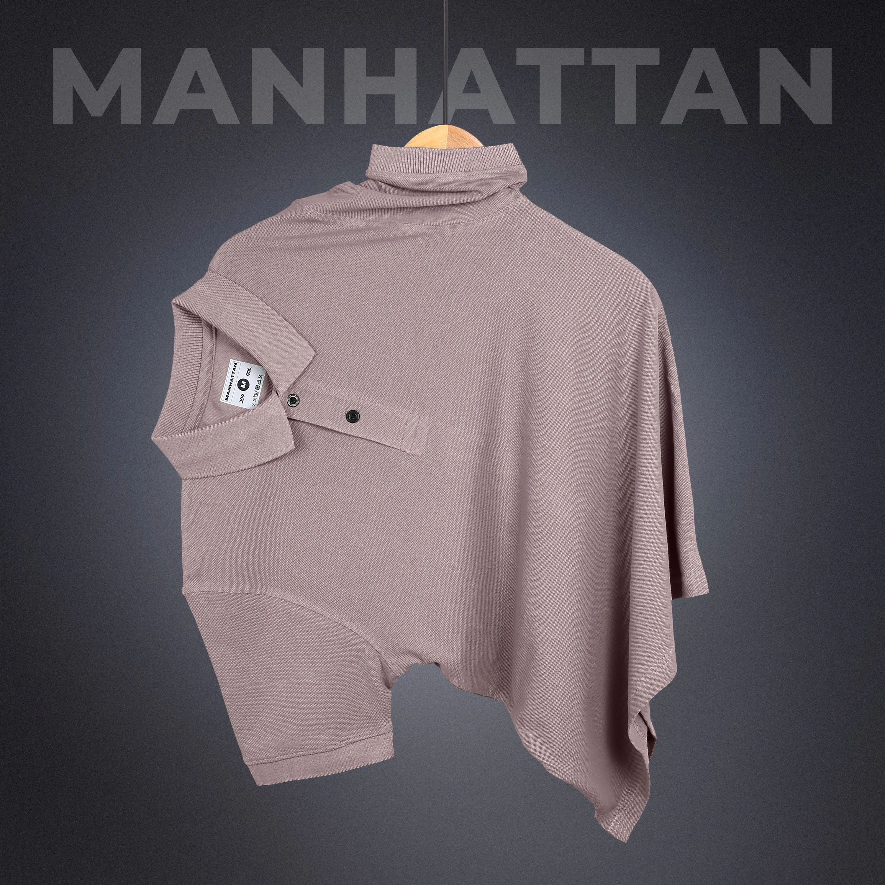 Pure Cotton Polo Plain T Shirts (Dusty Pink) Without Pocket