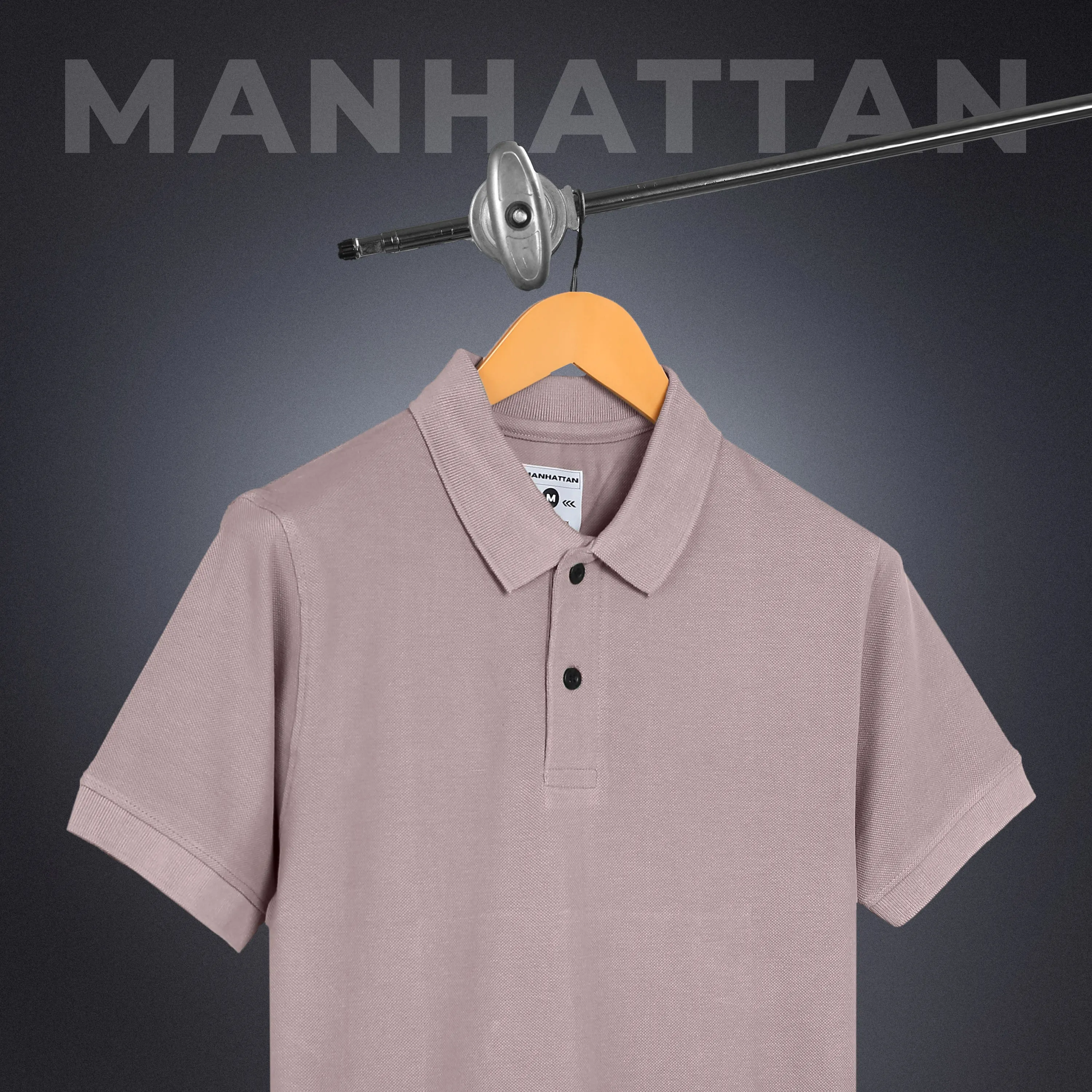 Pure Cotton Polo Plain T Shirts (Dusty Pink) Without Pocket