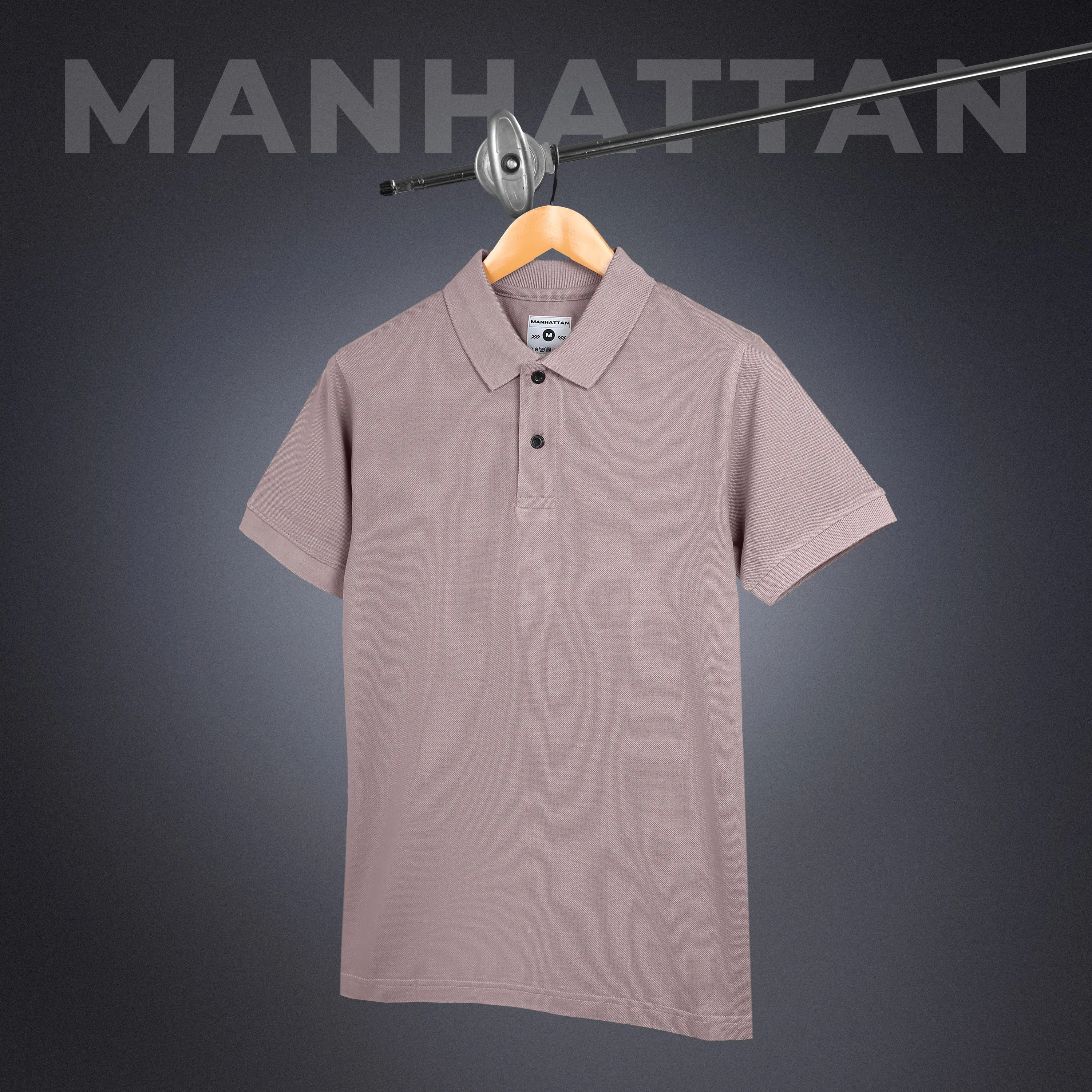 Pure Cotton Polo Plain T Shirts (Dusty Pink) Without Pocket