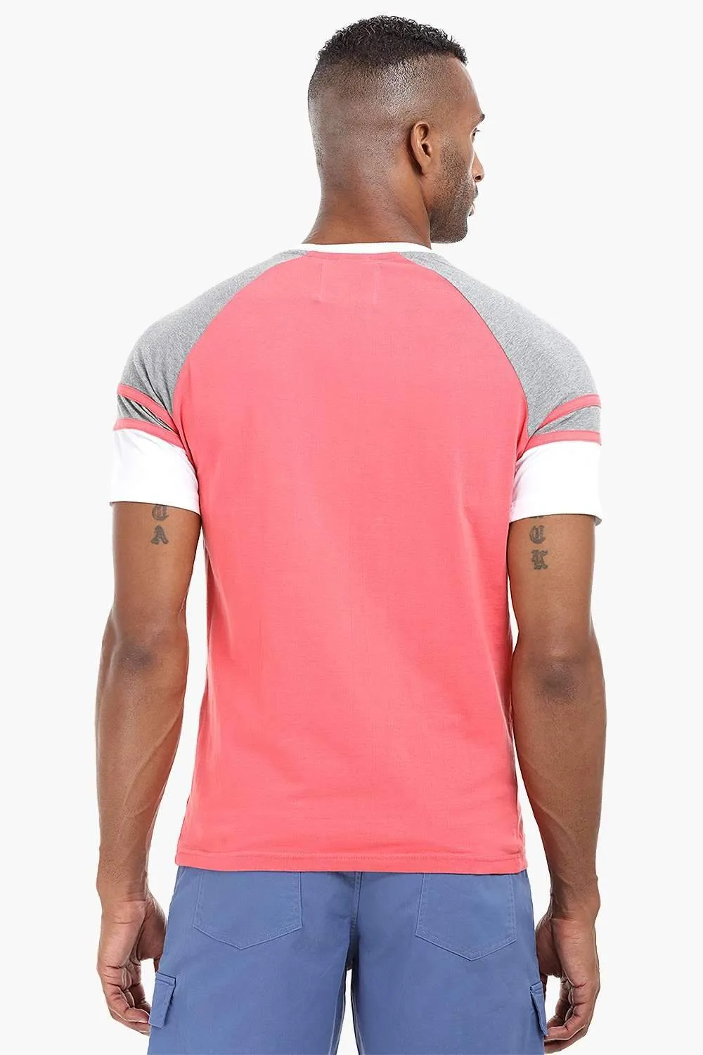Raglan Cut & Sew Cotton T-Shirt