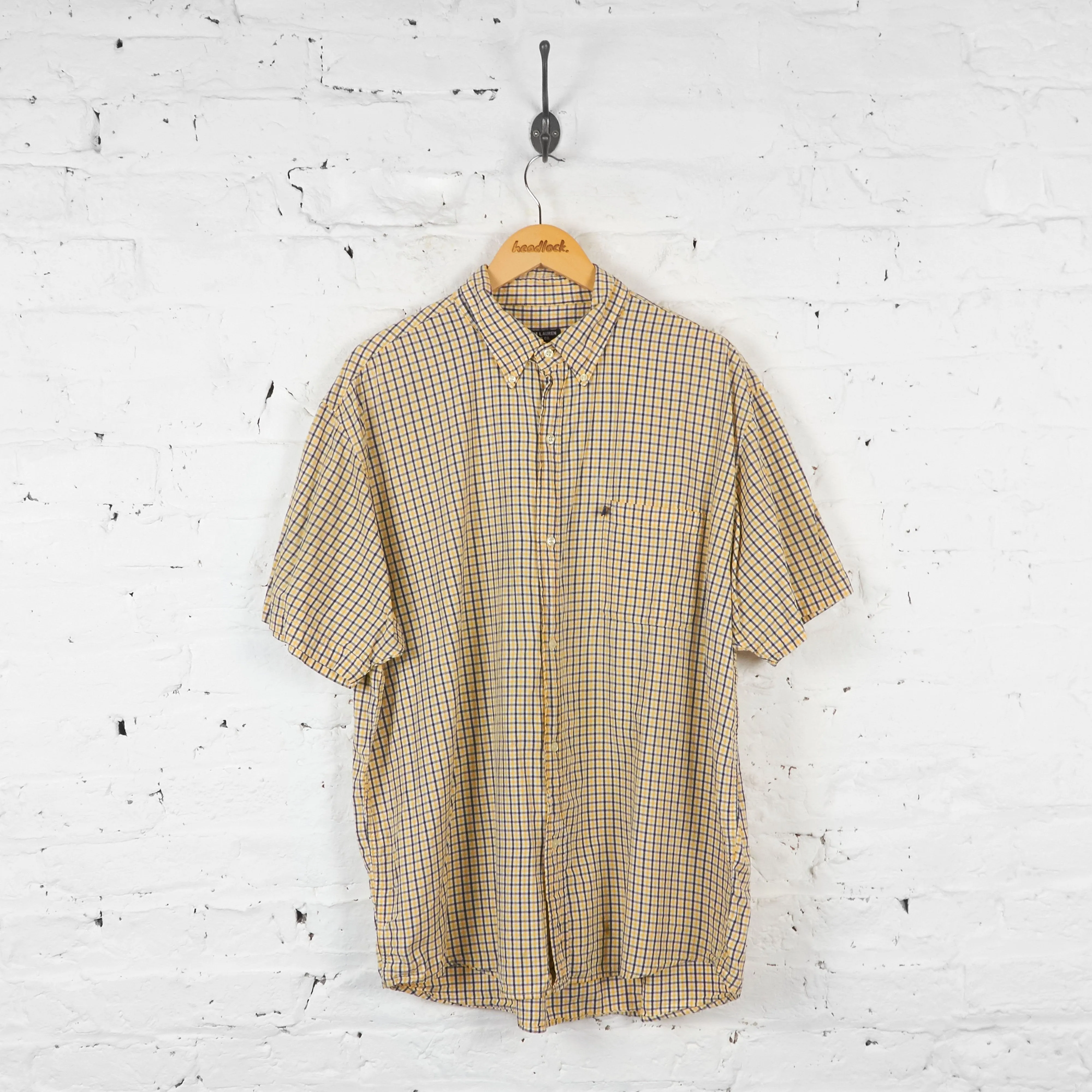 Ralph Lauren Jeans Co Short Sleeve Check Shirt - Yellow/White - XL