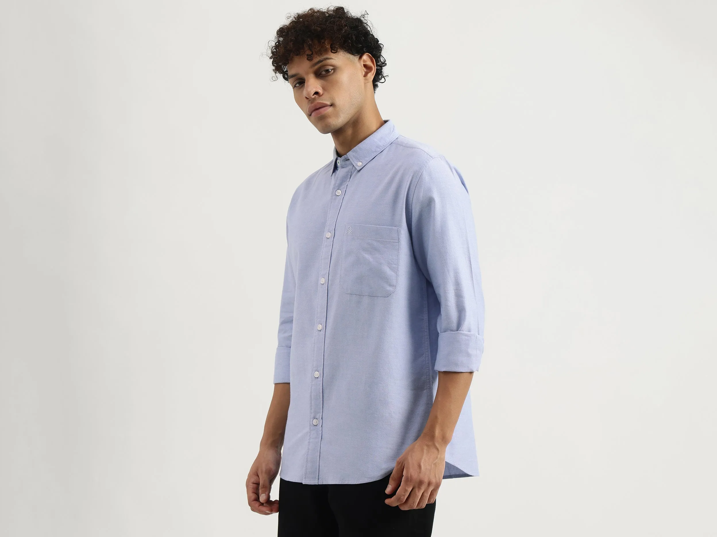 Regular Button Down Textured Shirt