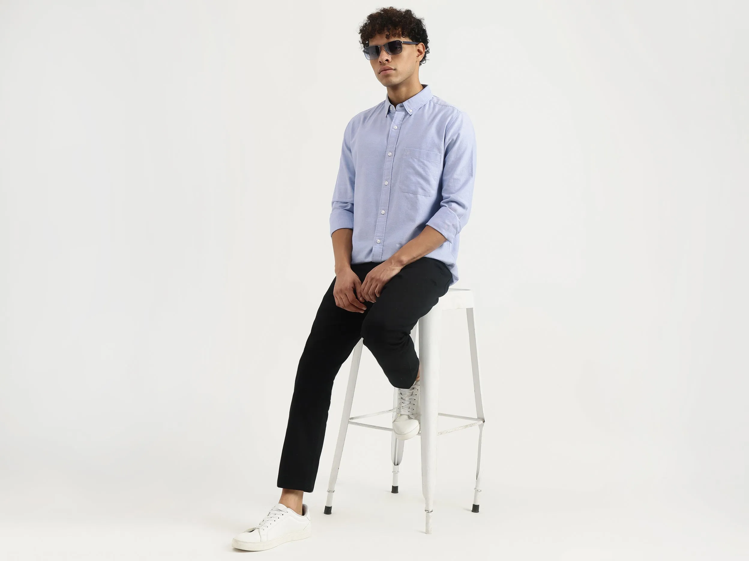 Regular Button Down Textured Shirt