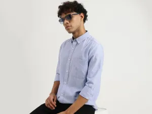 Regular Button Down Textured Shirt
