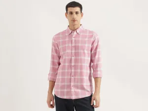 Regular Fit Button Down Collar Checkered Shirt