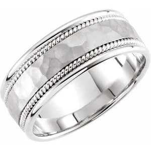 Rope Design Band with Hammer Finish 51296 - 8 mm