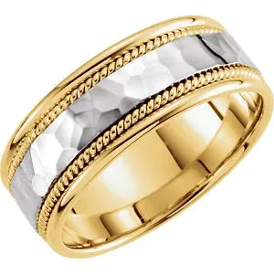 Rope Design Band with Hammer Finish 51296 - 8 mm