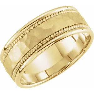 Rope Design Band with Hammer Finish 51296 - 8 mm