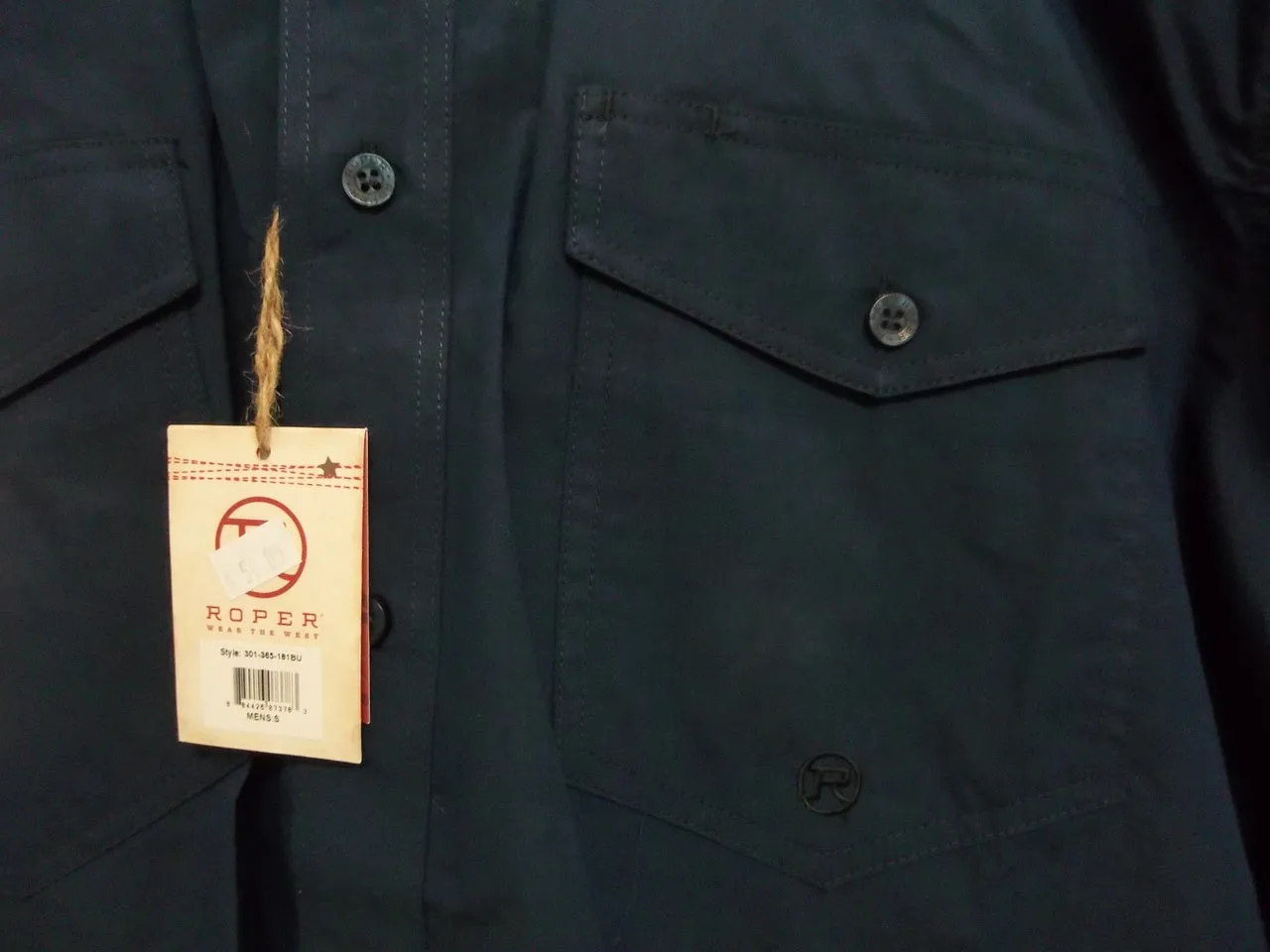 Roper Mens Navy Button Up