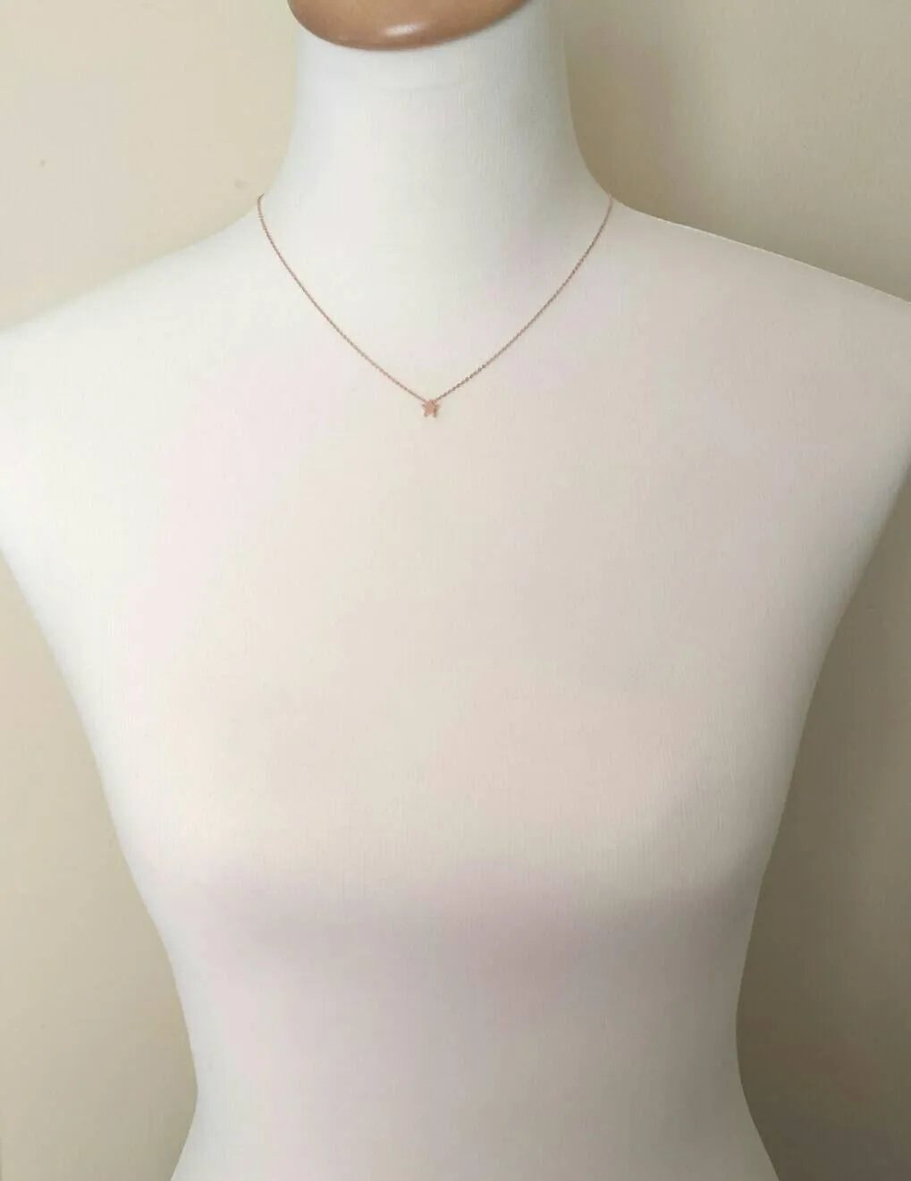 Rose Gold Star Necklace, star pendant, rose gold star slider bead, rose gold star charm, simple rose gold star, small rose gold star, lucky