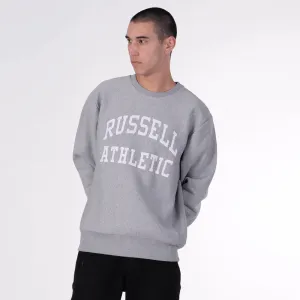 Russell Athletic Applique Arch Crew Sweater- GREY MARLE