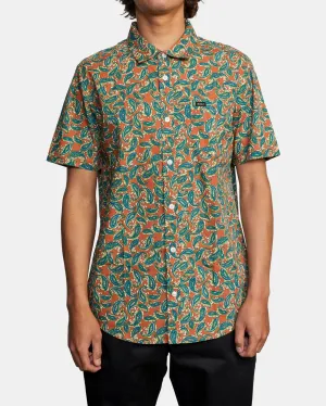 RVCA MIND FLOWER PAISLEY SS CLAY